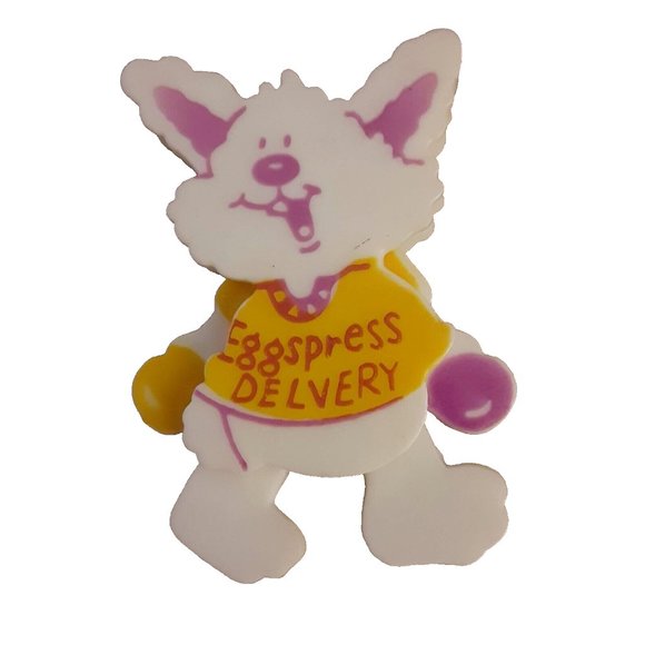 Vintage pull toy pin Easter resin Eggspress Delivery 1" Spring - Picture 1 of 2